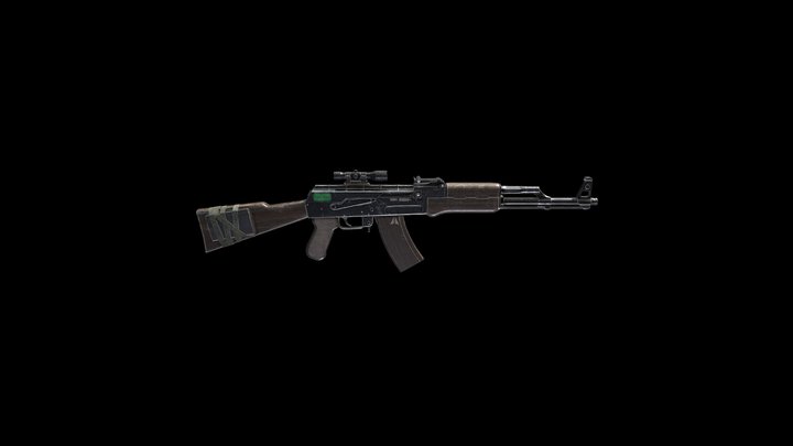 Kalashnikov Low-poly practice 3D Model