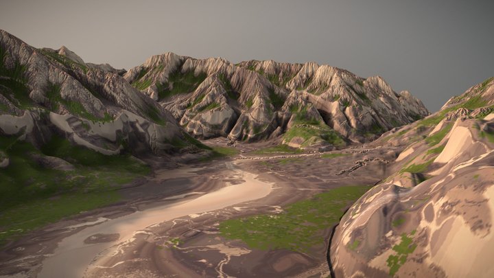 A Mountain Range 3D Model