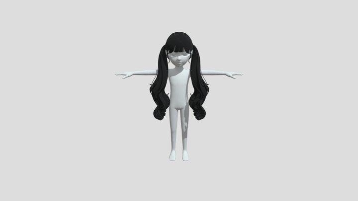 Hair FBX file prefab zepeto template 3D Item 27p 3D Model