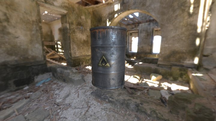 Free Rusty Bio-Barrel Rushe 3D Model