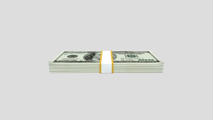 Money Stack - 100 Dollars - Coins -High Quality 3D Model