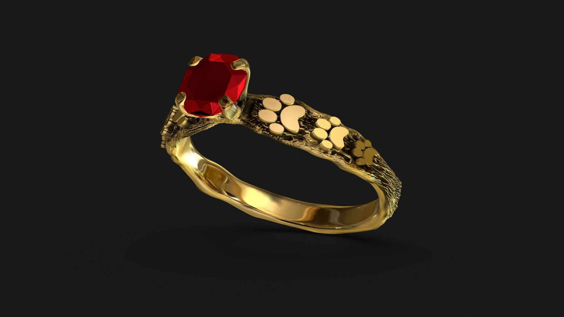 Solitário Patas (Ouro) - 3D model by Skive Jewelry (@SKIVE) [e5e904f ...