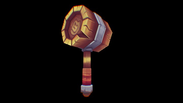 HANDPAINTED LOG HAMMER 3D Model