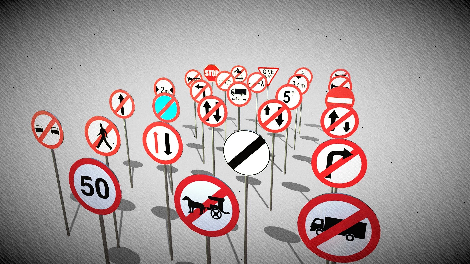 Mandatory Traffic Signs - Download Free 3D model by Redmoon ...