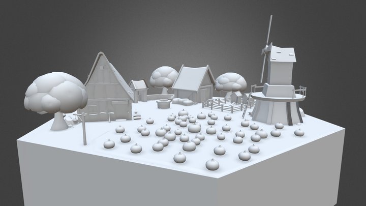 Quest of Kings -LowPoly- Farm 3D Model