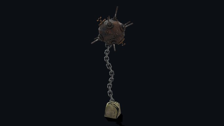 Celshaded Steampunk Underwater Mine 3D Model