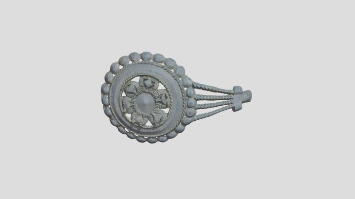 Застёжка эполетообразная. Бронза. РЖВ 3D Model