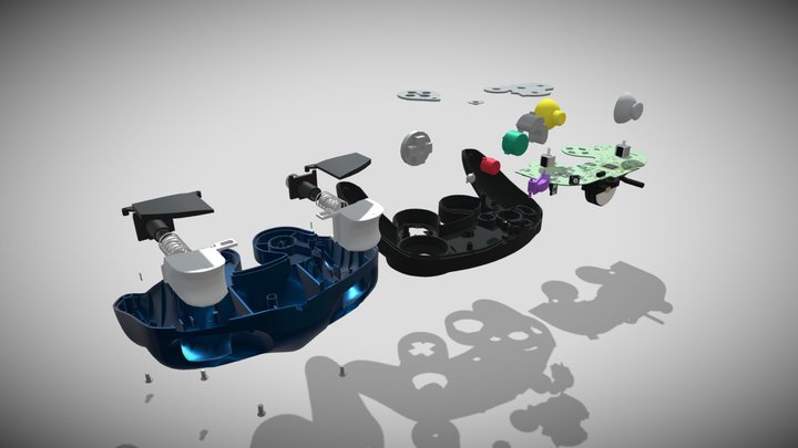 GameCube Controller Breakdown 3D Model