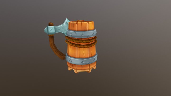 Axed Beer Stein 3D Model