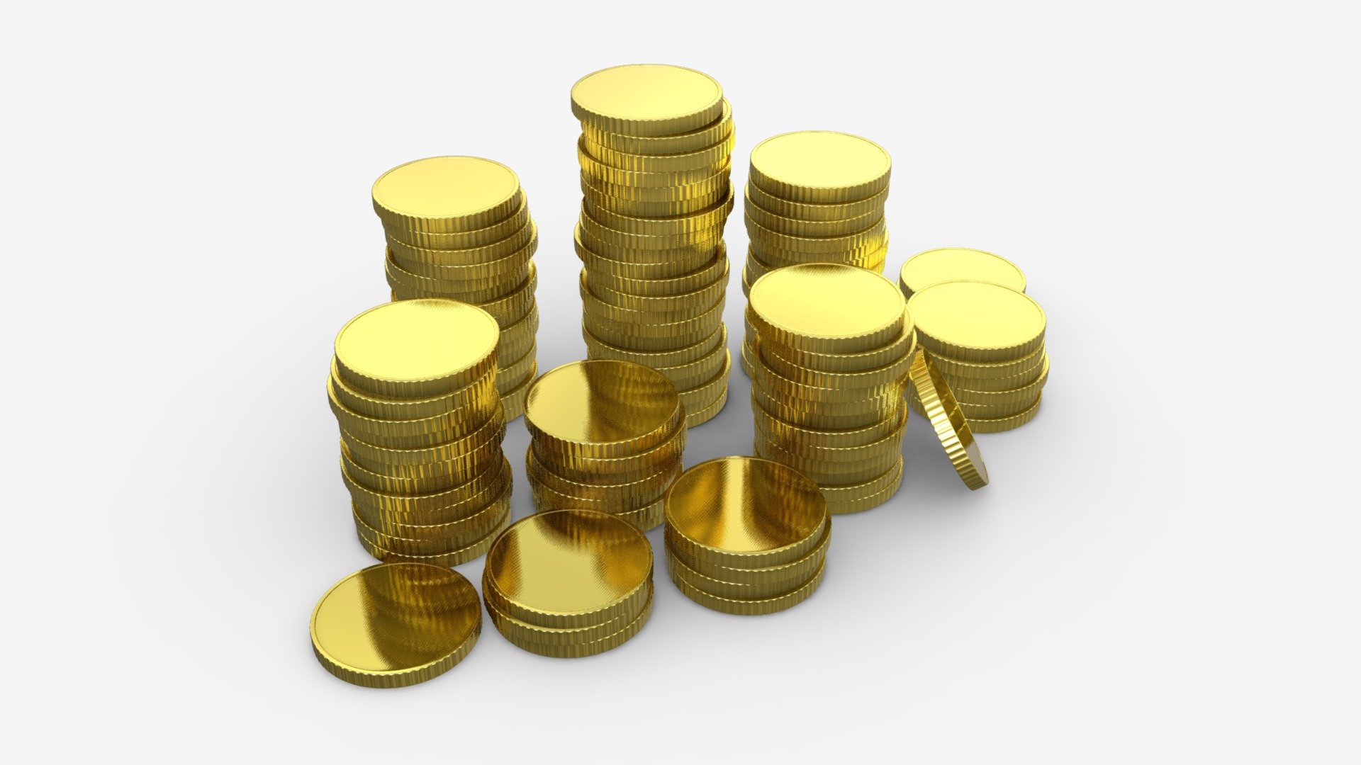 Golden coin multiple stacks - Buy Royalty Free 3D model by HQ3DMOD ...