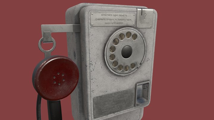 Soviet payphone AMT 47 3D Model