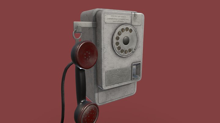 Soviet payphone AMT 47 for Hail to the Rainbow 3D Model