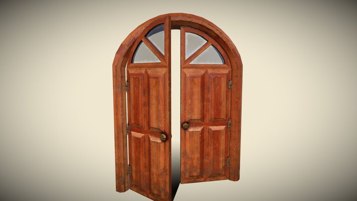 Door Arched Static and Animated 3D Model