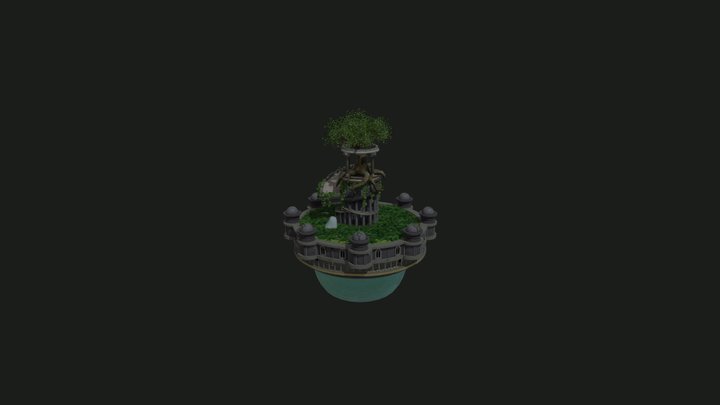 A small tower with a tree 3D Model