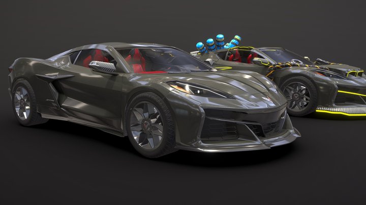Corvette 2023 Z07 Package and Upgrades 3D Model