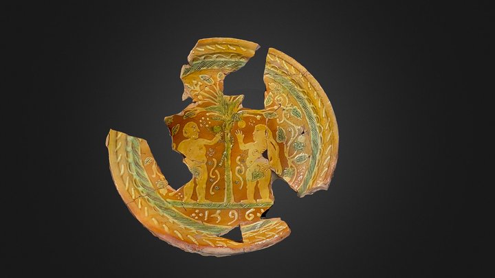 Plate | Schotel 1596 slipware – Free 3D Model STL