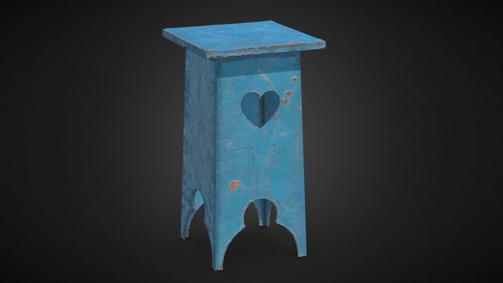 Old faded rustic stool – Free 3D Model STL