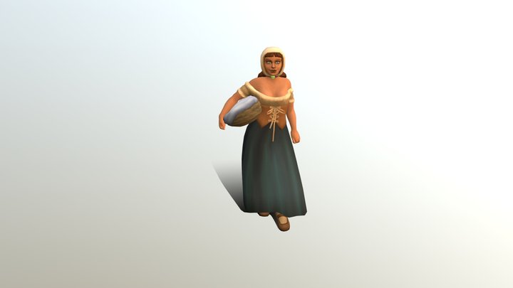 Daggerfall Basket Woman 3D Model