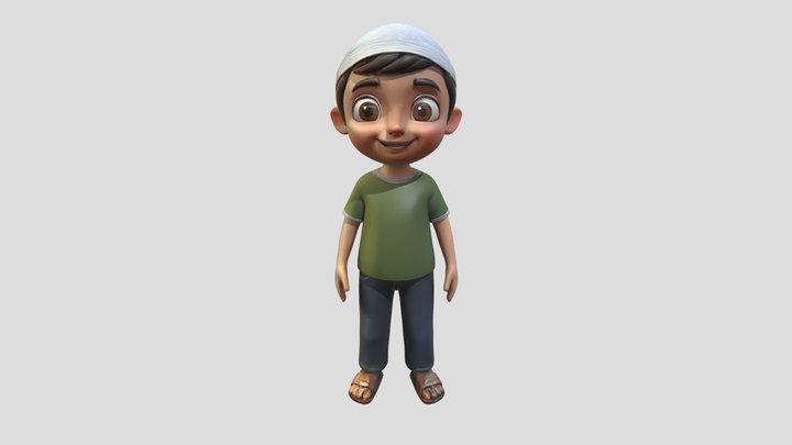 A young boy in casual clothes 3D Model
