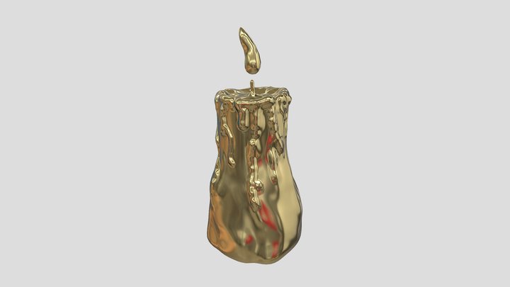Gold Candle 3D Model