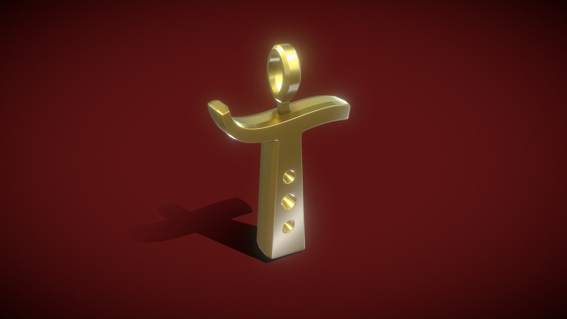 T Letter Pendant Gold Buy Royalty Free 3d Model By Sandeep Choudhary