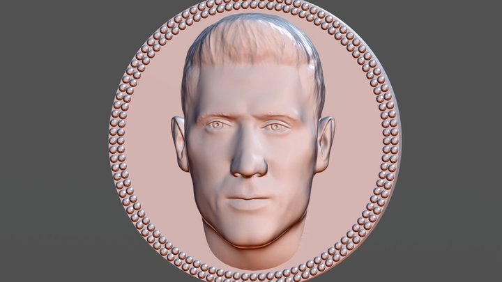 Robert Lewandowski medallion for 3D printing 3D Model