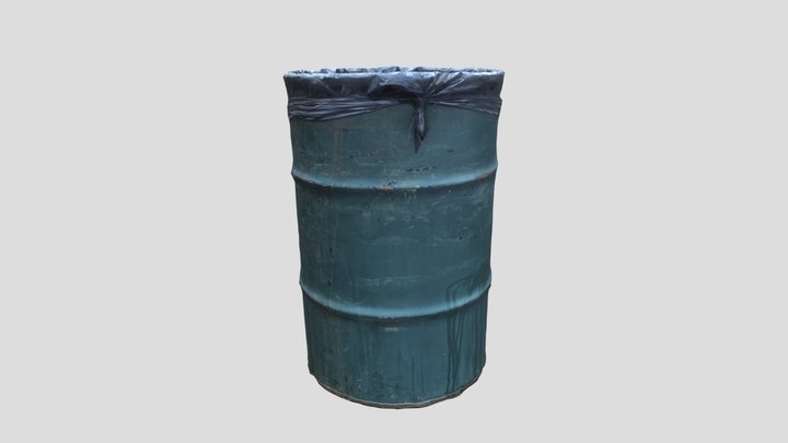 NYC Parks Trash Can 3D Model