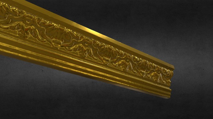 Patterned Cornice Gypsum Plaster 032 3D Model