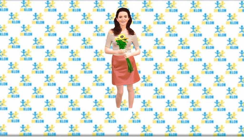 A girl with flowers