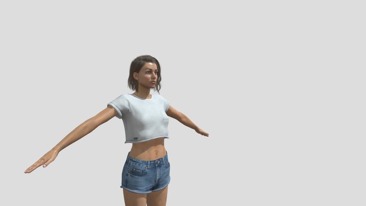 Hight Quality Realistic Girl Character 3D Model