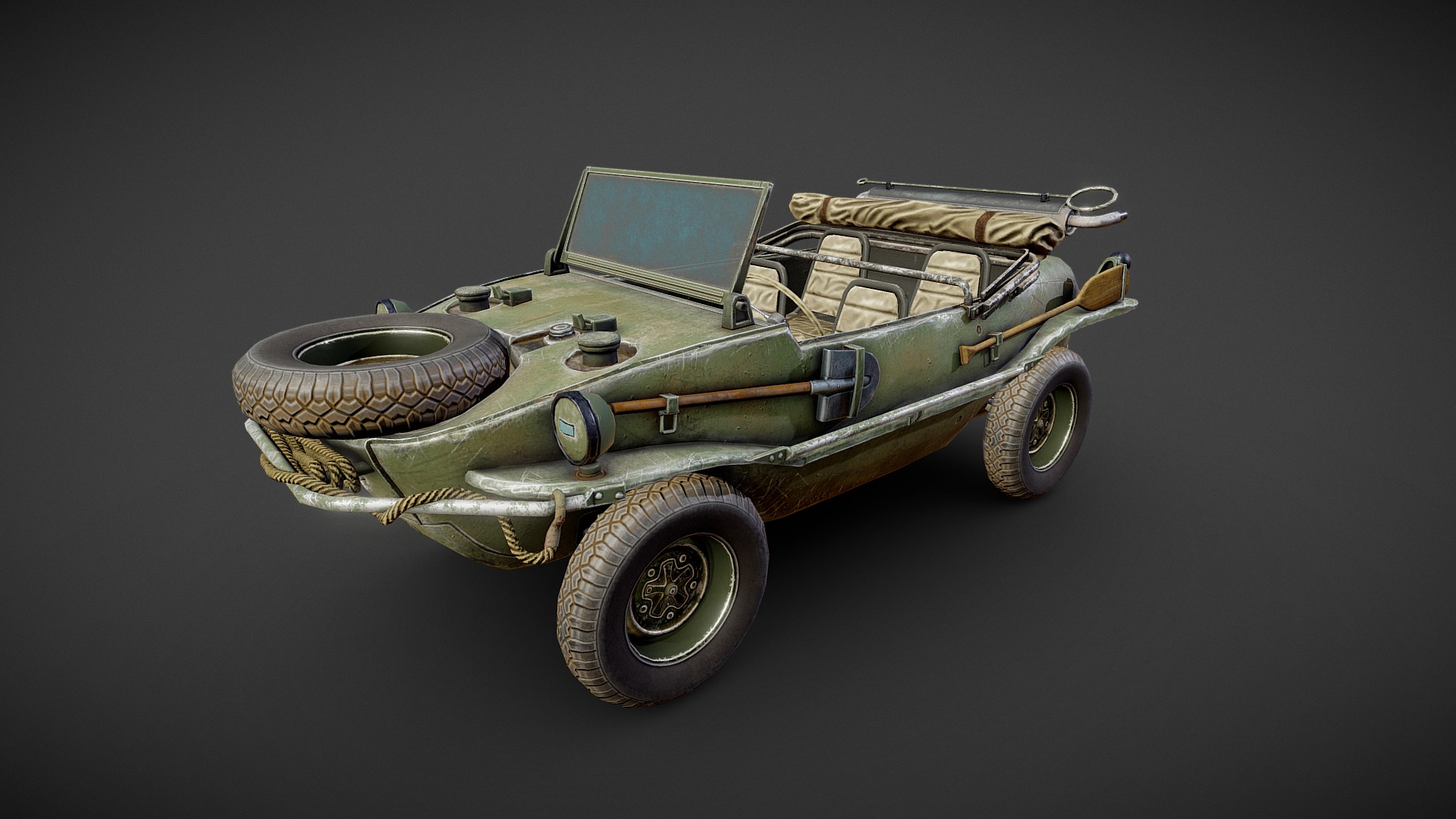 3D model Schwimmwagen - This is a 3D model of the Schwimmwagen. The 3D model is about a toy car with a radio.