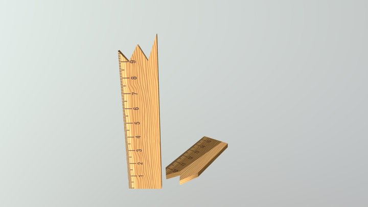 3D Brokenruler 3D Model