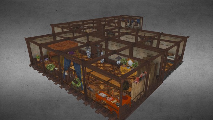 Medieval bedroom gameready – Free 3D Model STL