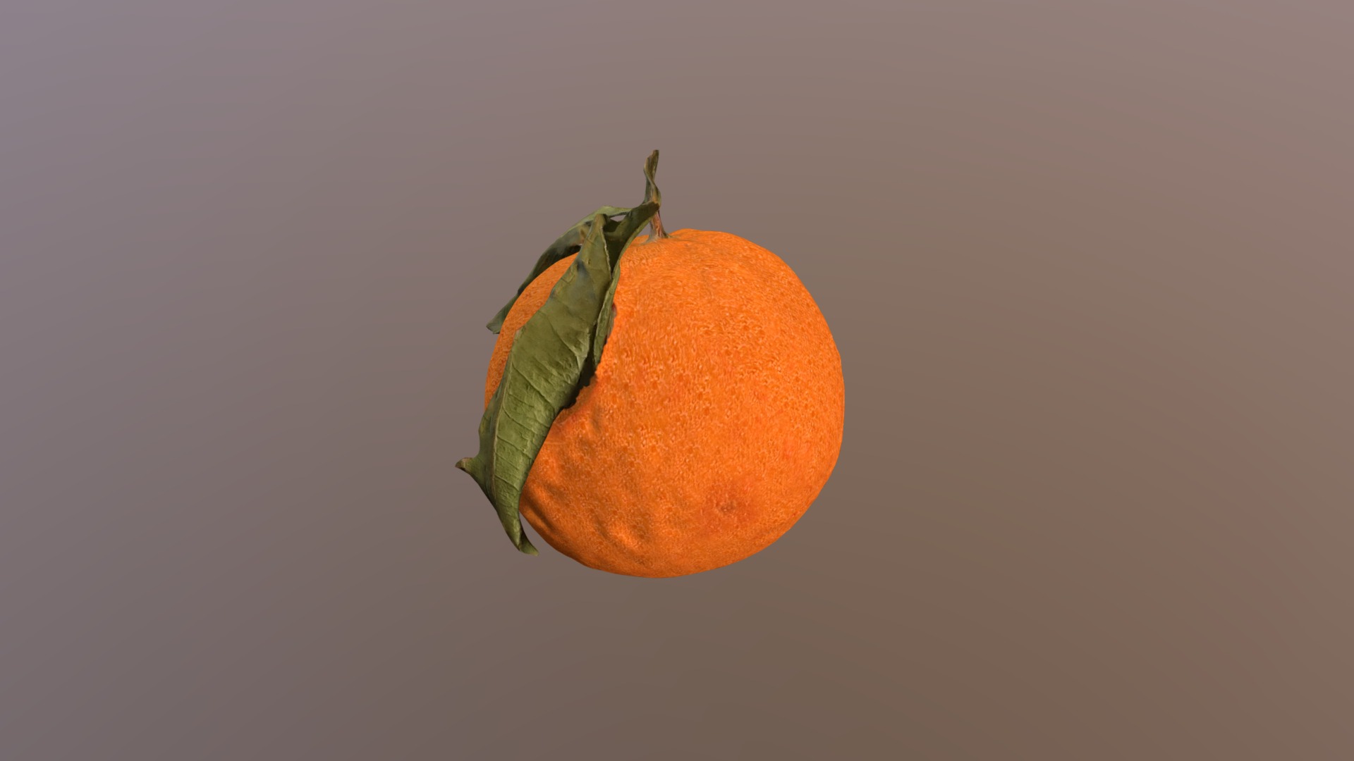 3D model Orange With Leaves - This is a 3D model of the Orange With Leaves. The 3D model is about a close-up of an orange.