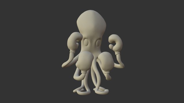Boxing Octopus 3D Model