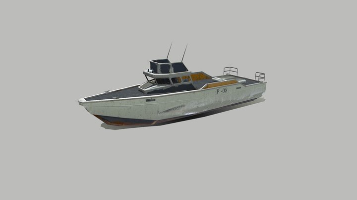 Patrol Boat Low-poly PBR 3D Model