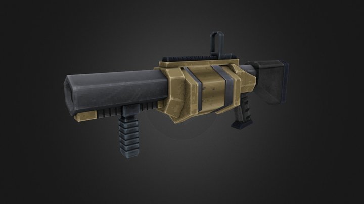 Low Poly Grenade Launcher 3D Model