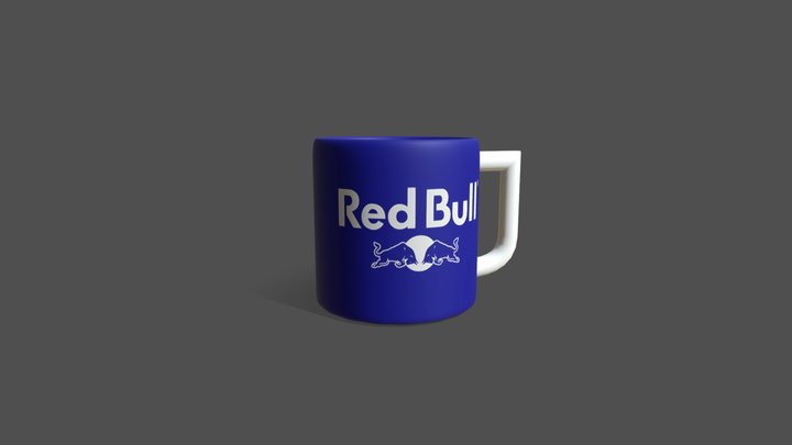 Red Bull Mug 3D Model