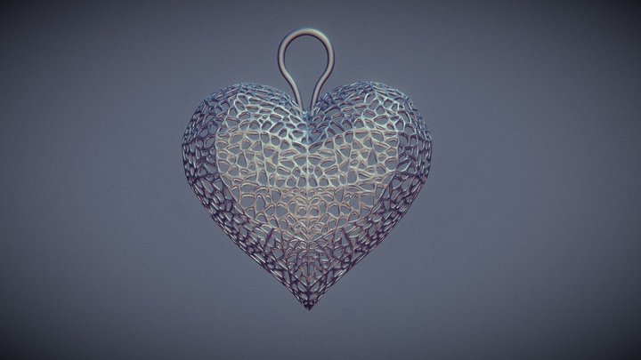 Keychain with a heart 3D print model