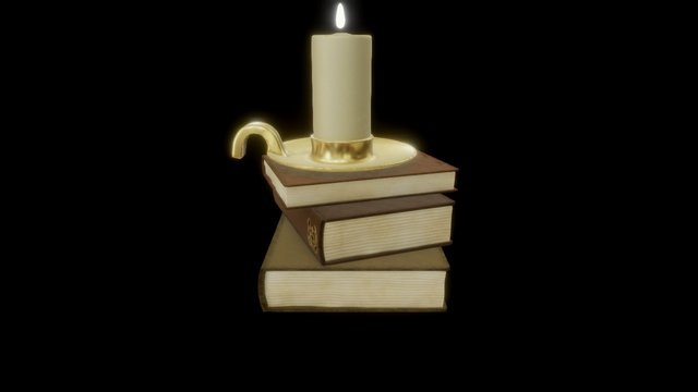 Old Style Stack of Books 3D Model