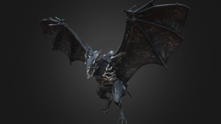 Giant Black Bat – Leathery-Winged Horror Beast – Modelo 3D gratuito STL