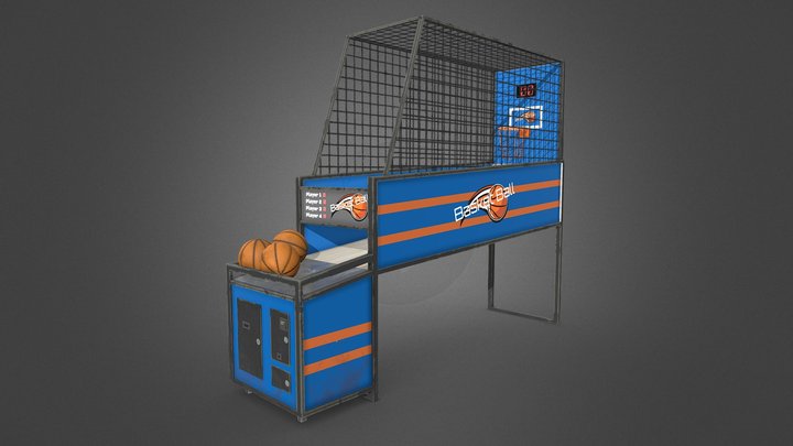 Hoops Basketball Arcade Machine - PBR GameReady 3D Model