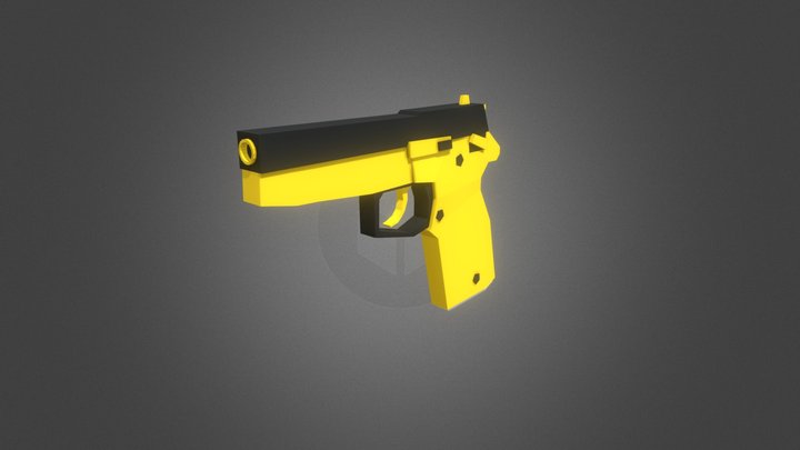 Low Poly gun Daewoo K5 pistol 3D Model