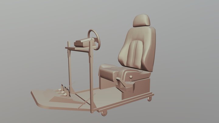 Compact steel and wood simrig 3D Model