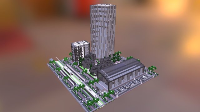 Office Block 3D Model