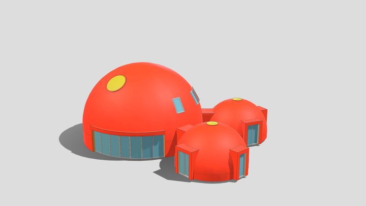 3D dome 12m + 6m + 6m UAB "SFEROS" 3D Model
