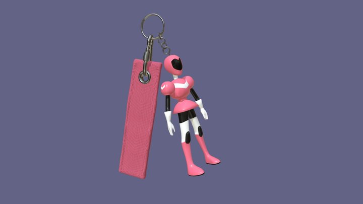 Pink Justice Keychain 3D Model