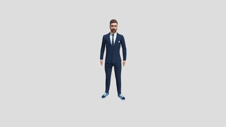 Robert 3d model blue dress 3D Model