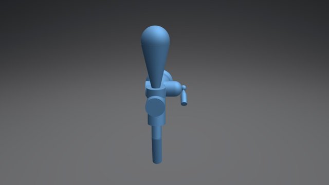 Beer tap with a compensator valve 3D Model