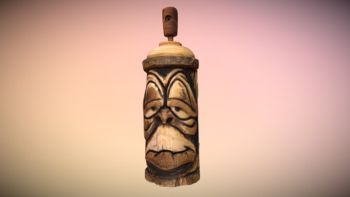Wooden monkey can 3D Model